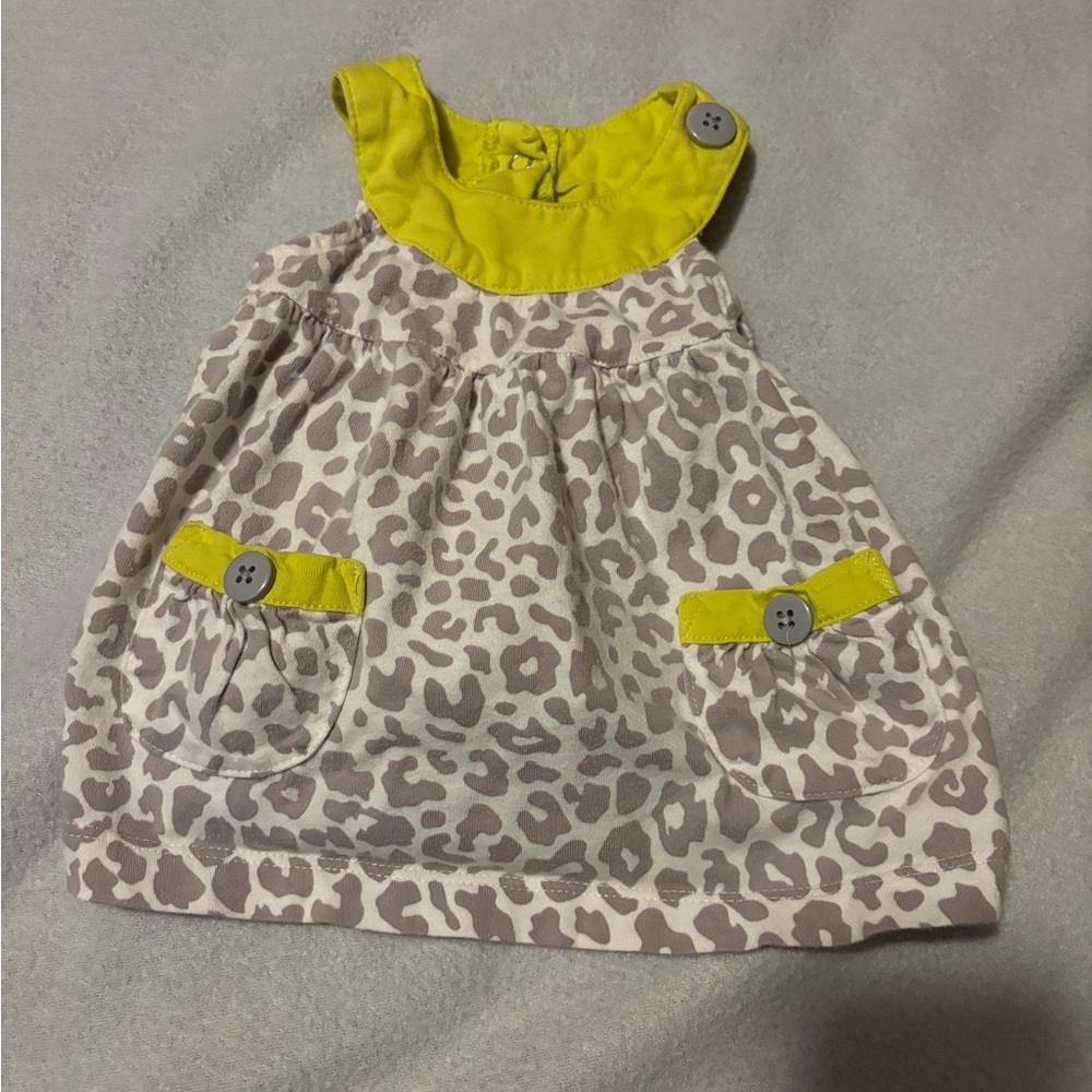 Carter's Leopard Print Dress with Lime Accents